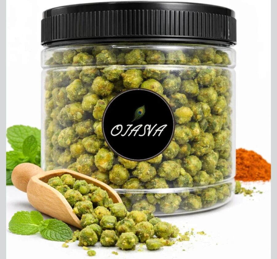 Ojasva Mint Masala Roasted Chana | Tangy & Spicy Minted Chickpeas | Crunchy Protein Snack